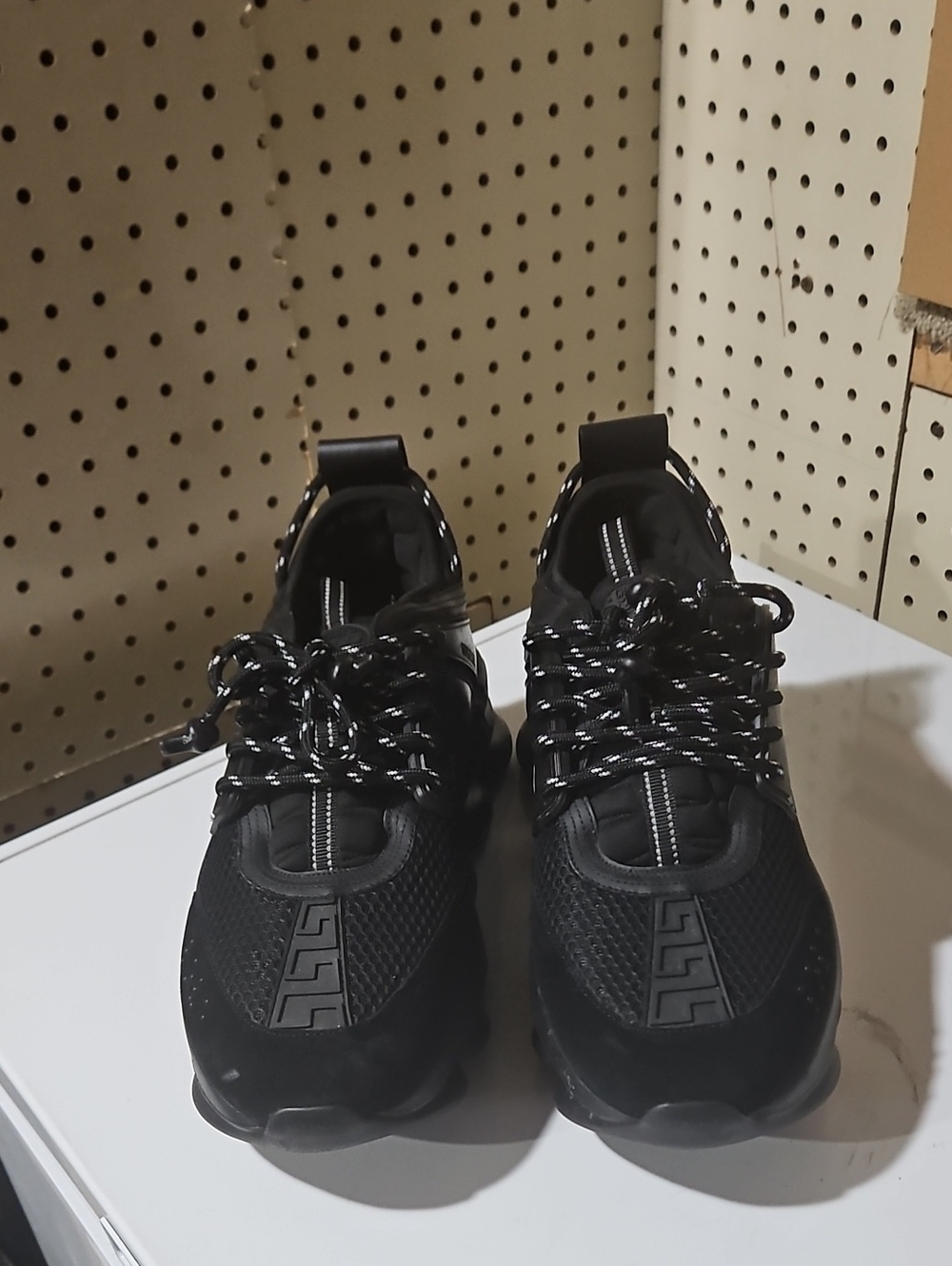 Black Versace Chain Reaction Chunky Sole  Sneakers - Stylish Everyday Trainer